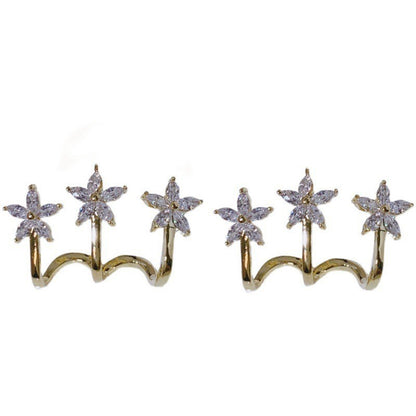 Pendientes de flor Mori con pentagrama superbrillante 