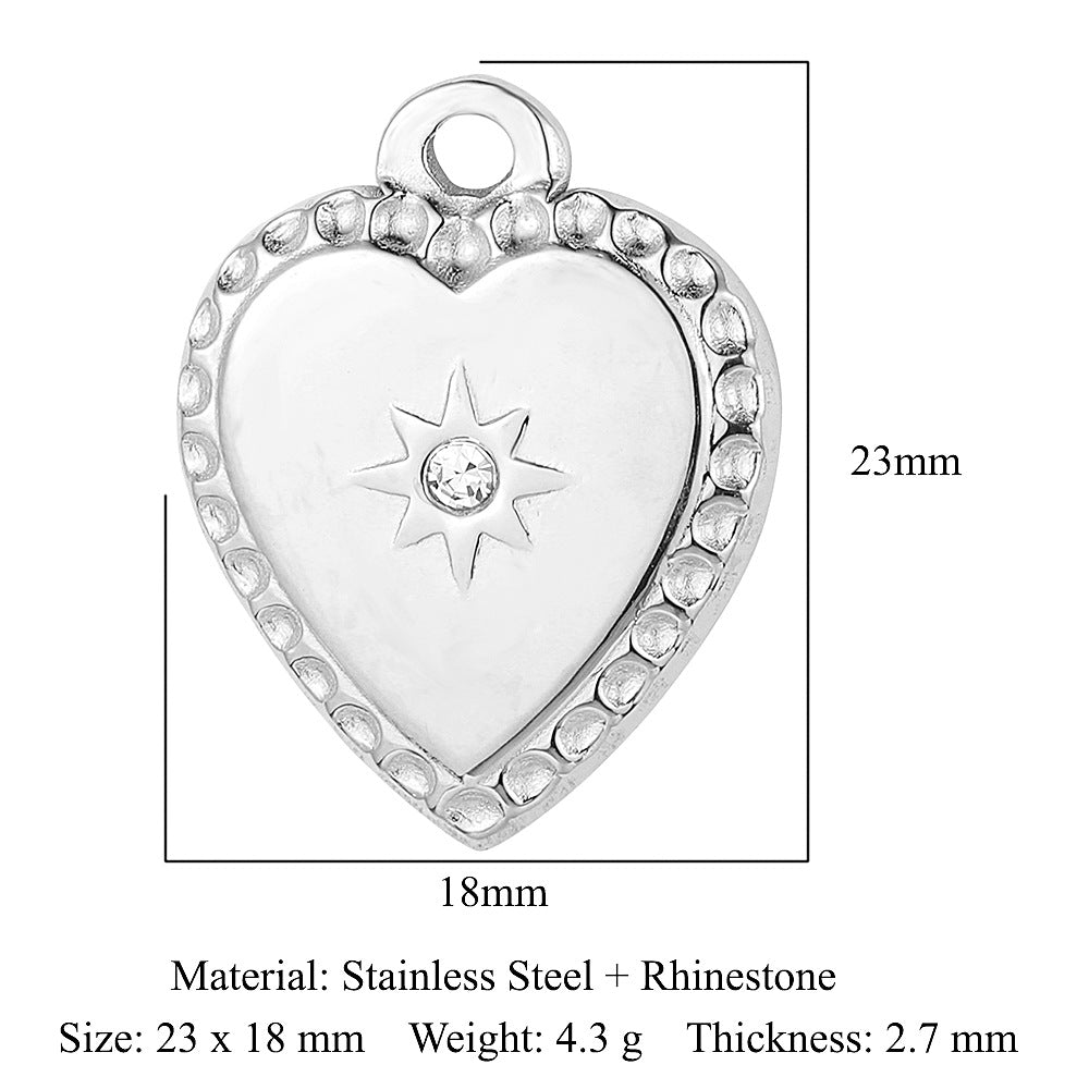 Colgante de acero inoxidable con símbolo de infinito y corazón de melocotón 