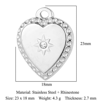 Colgante de acero inoxidable con símbolo de infinito y corazón de melocotón 