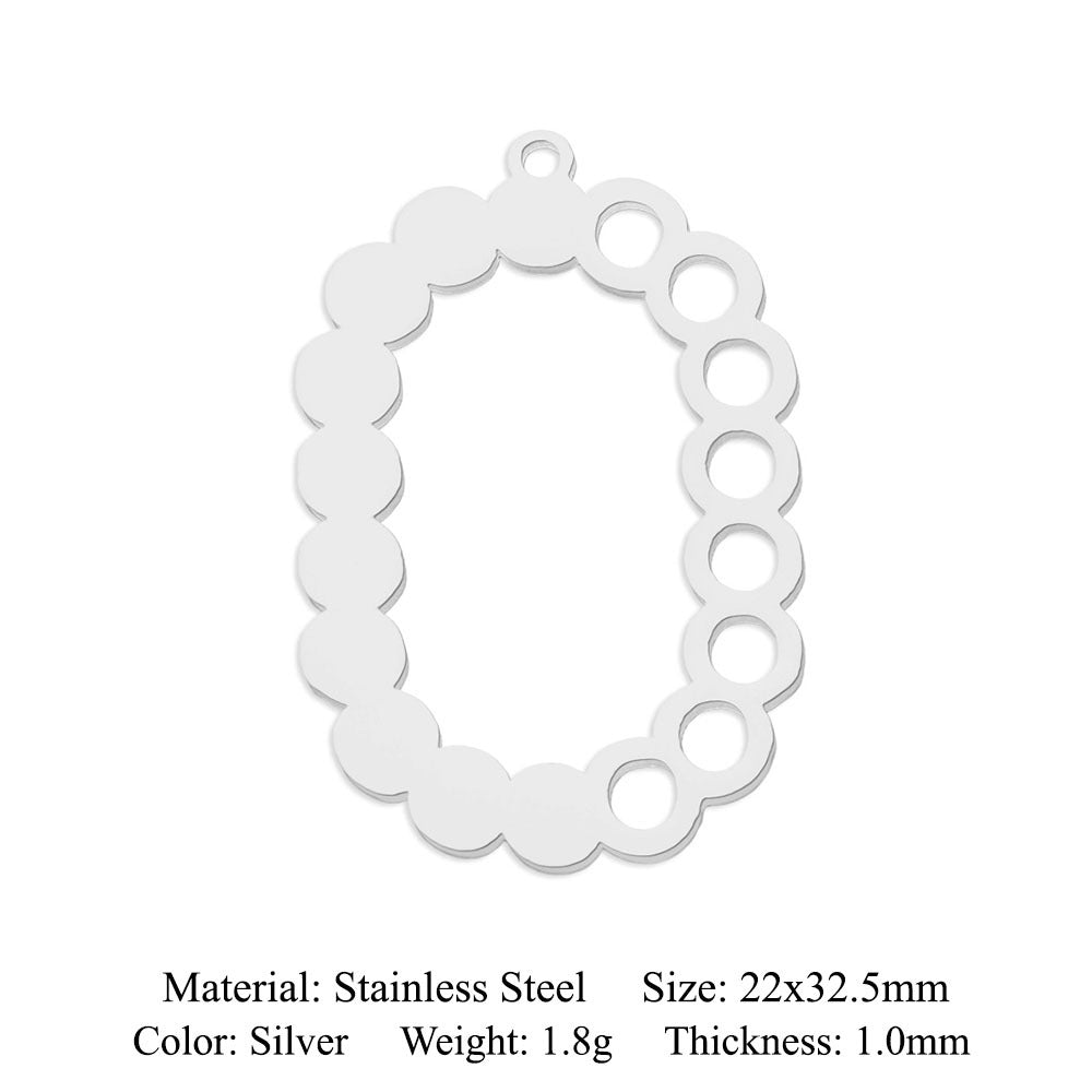 5 pcs/pack geometric square titanium steel pendant ginkgo biloba DIY