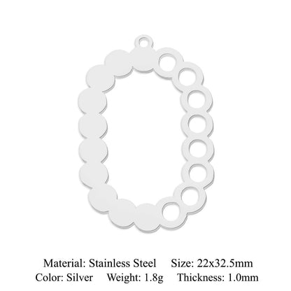 5 pcs/pack geometric square titanium steel pendant ginkgo biloba DIY