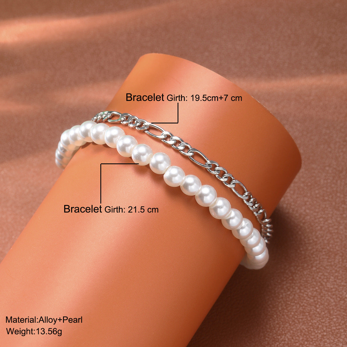 Double layer stacking jewelry couple bracelet