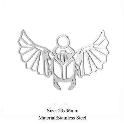 5 pcs/titanium steel paper-cut style animal pendant.