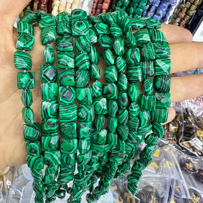 8*8MM 25pcs/string natural stone cut square loose beads