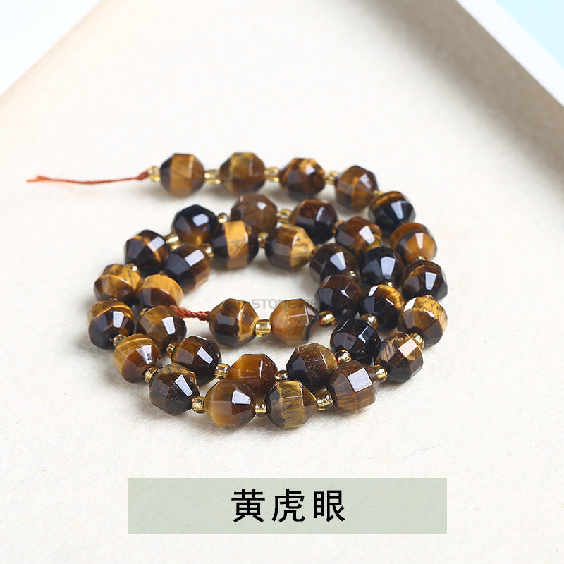 Crystal agate cut olive beads loose beads