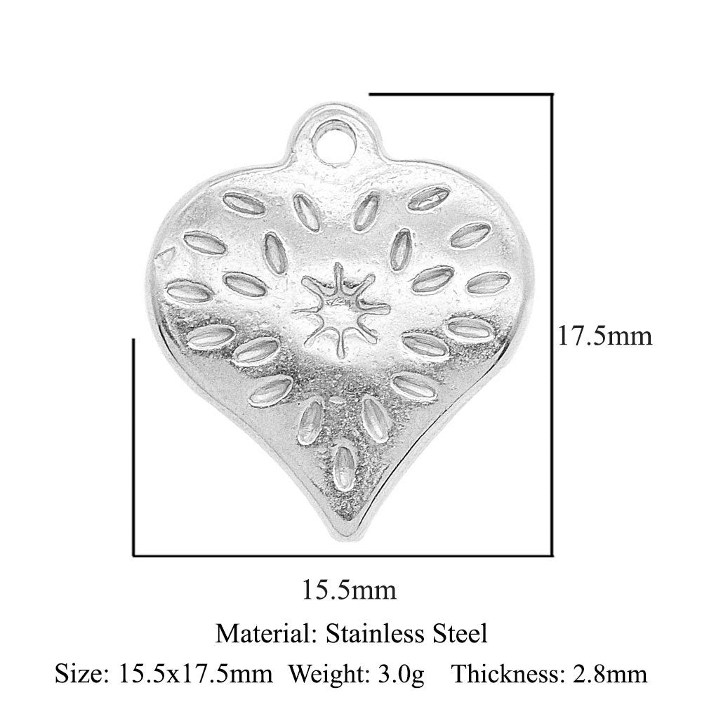 3pcs/pack Stainless steel geometric love sun pendant