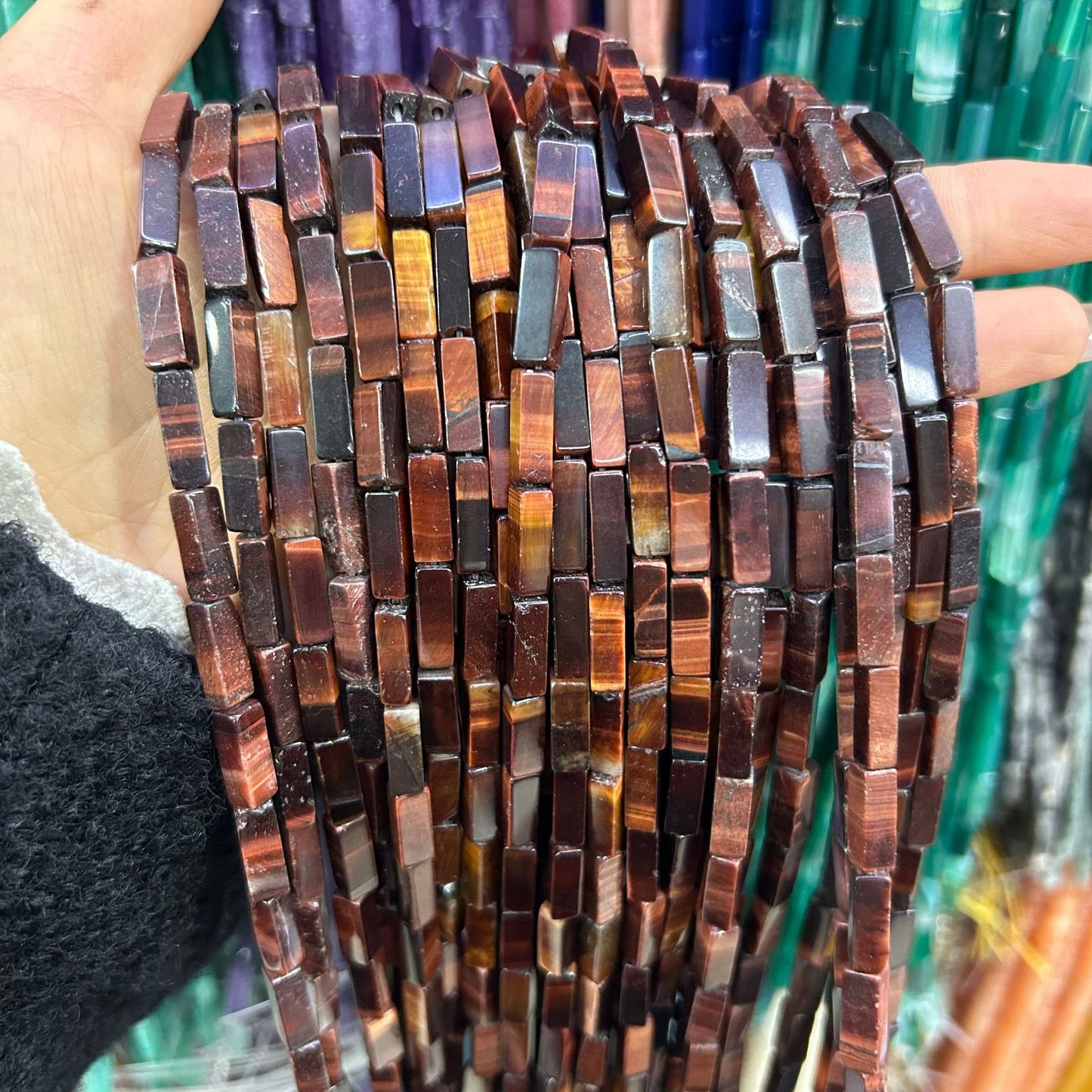 4*13mm long crystal agate cube special shaped beads