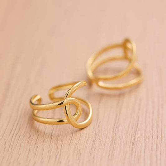 18K Gold-Plated Double Cross Titanium Steel Ring