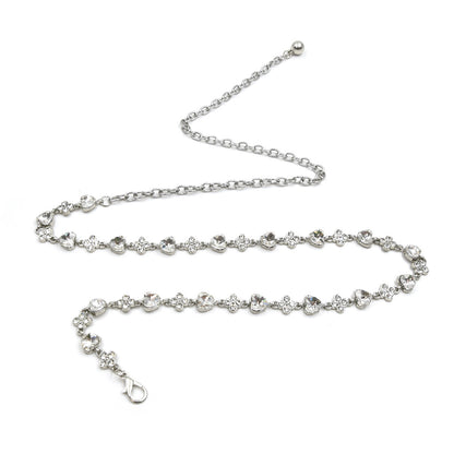 Silver Diamond Pearl Waist Chain