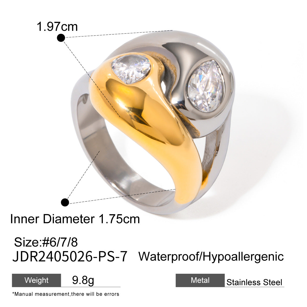 Teardrop Shaped Zirconia Ring