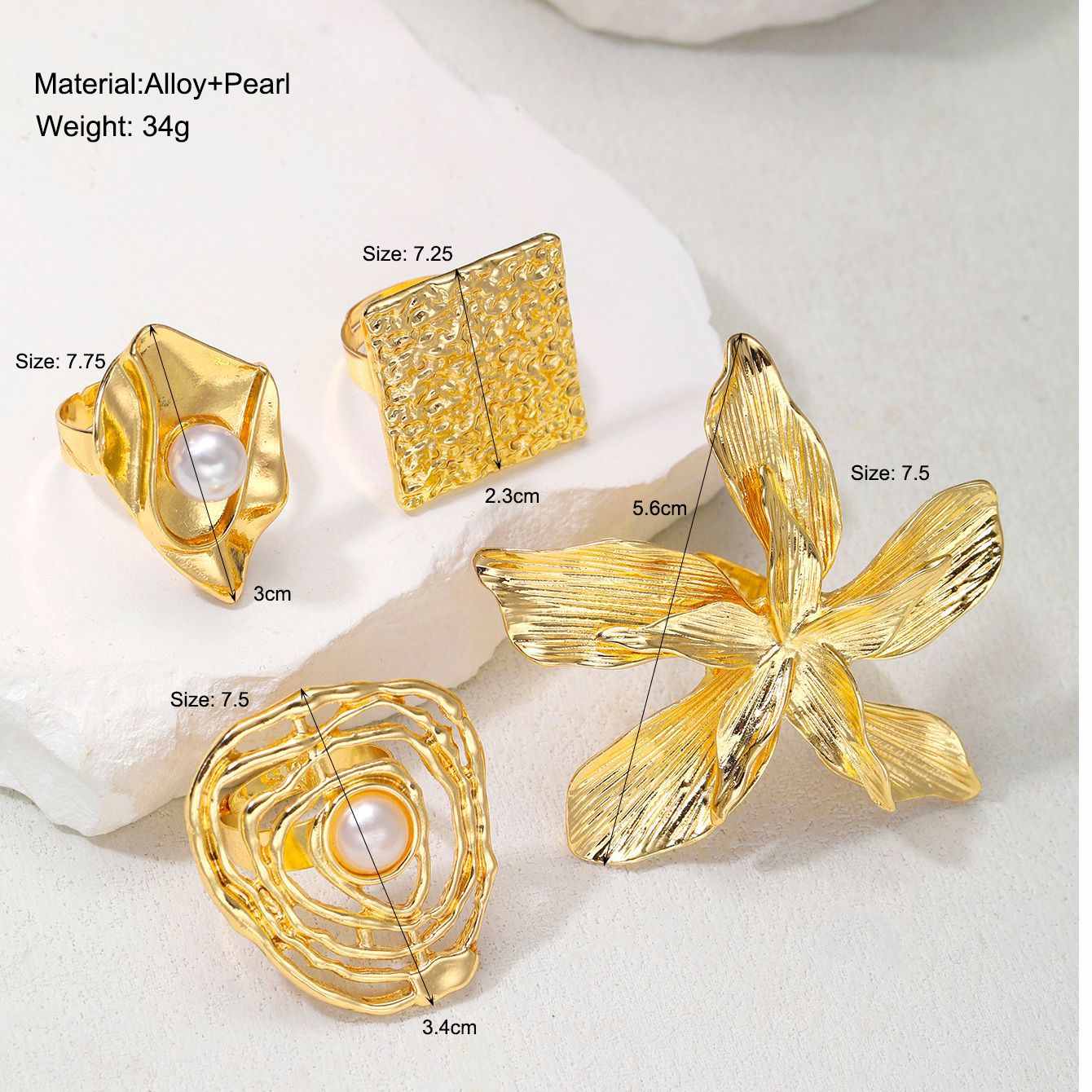 Exaggerated Irregular Hollow Ring