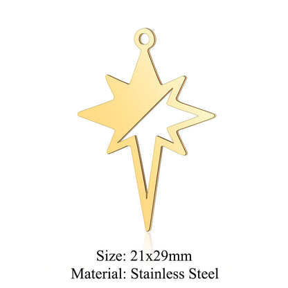 5 pcs/bag sun round face titanium steel pendant