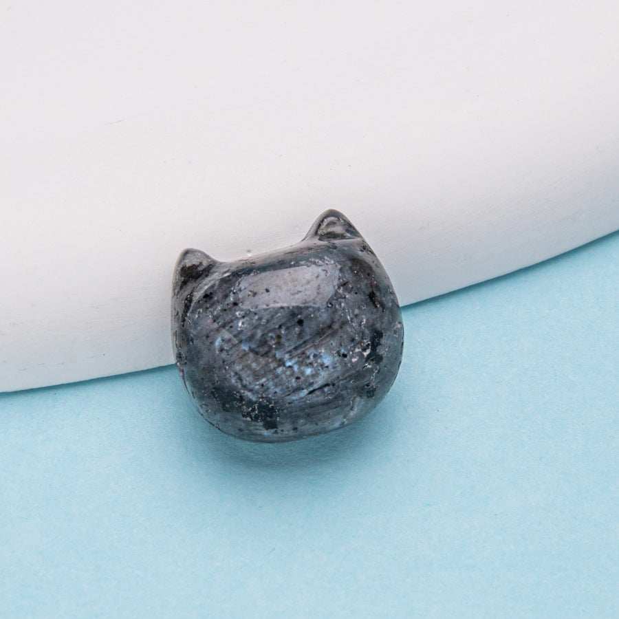 Amethyst Silver Cat Head Crystal Handmade DIY Accessories