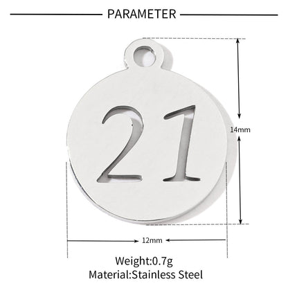 20 pcs/pack of boys and girls digital titanium steel pendants