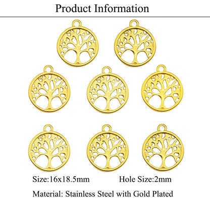 3 pcs/titanium-clad steel Tree of Life pendant Virgin Mary Cross