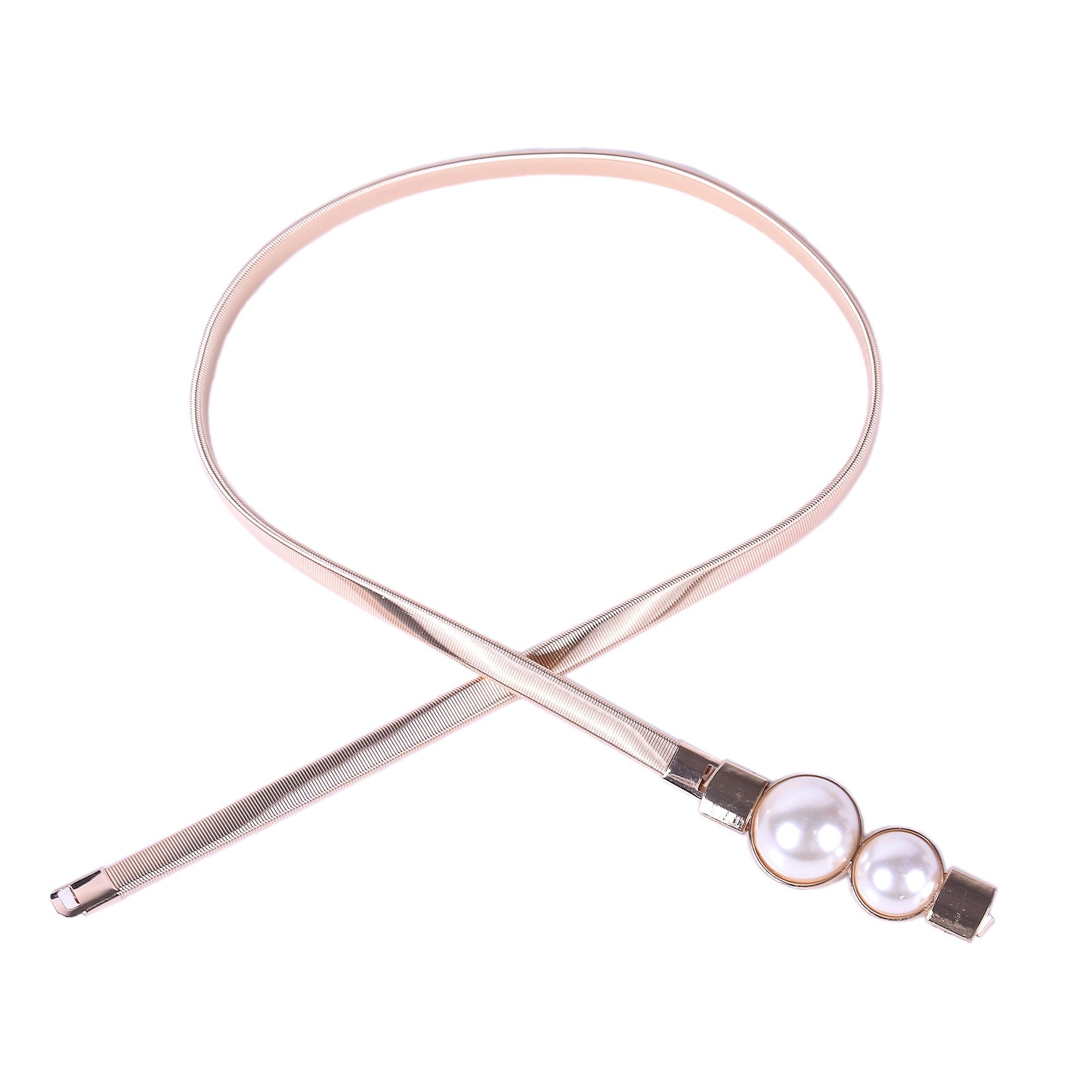 Pearl double buckle waist chain