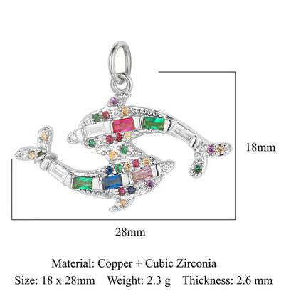 Colgante de cobre y circonita con forma de estrella y sol 