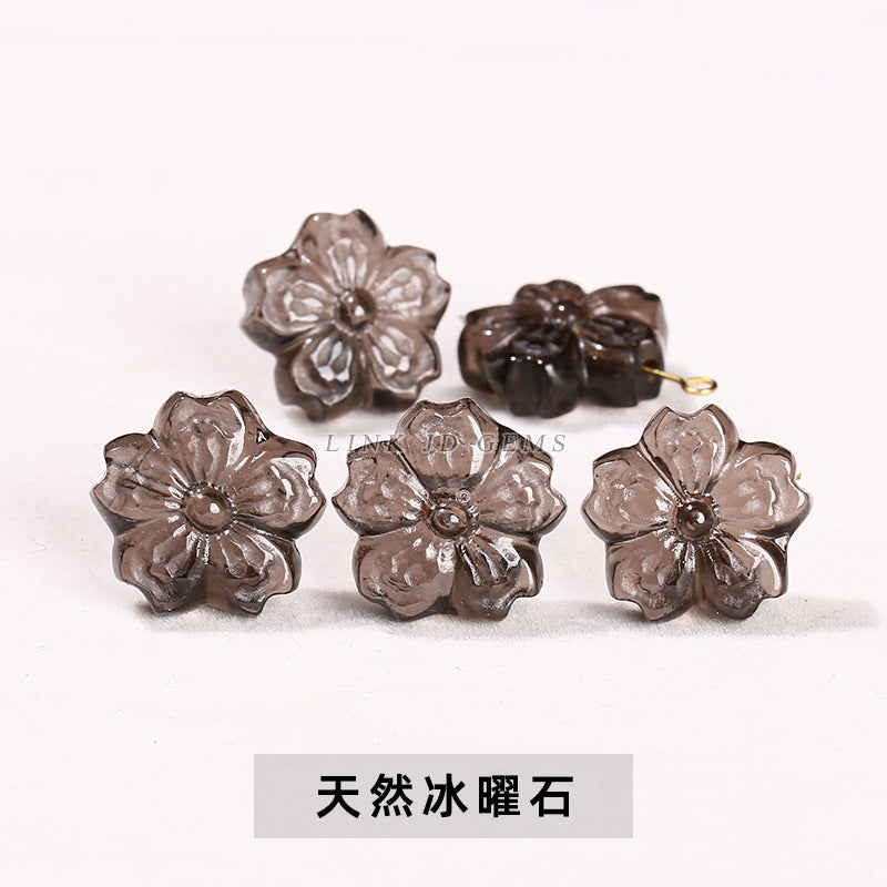 Obsidian carving ice obsidian nine-tailed fox loose beads