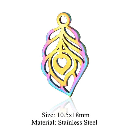 5 pcs/coated colorful dream catcher titanium steel pendant