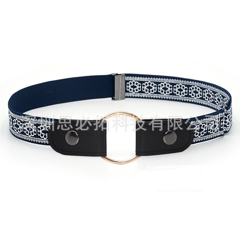 Braided leather button belt