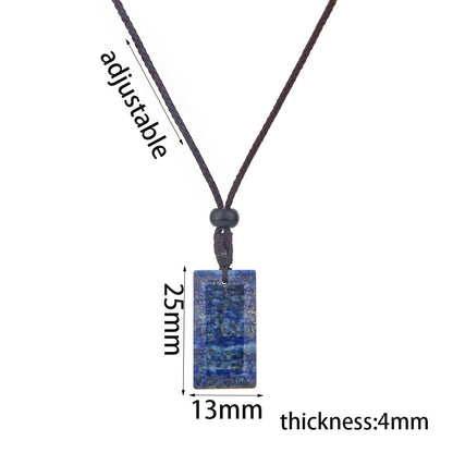 Crystal Rectangular Square Pendant Necklace