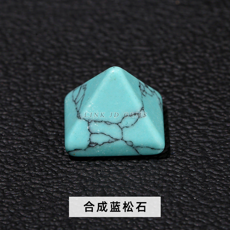 Crystal pyramid ring surface agate jade ring surface