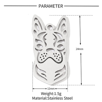 20 pcs/pack, love spotted dog titanium steel pendant.