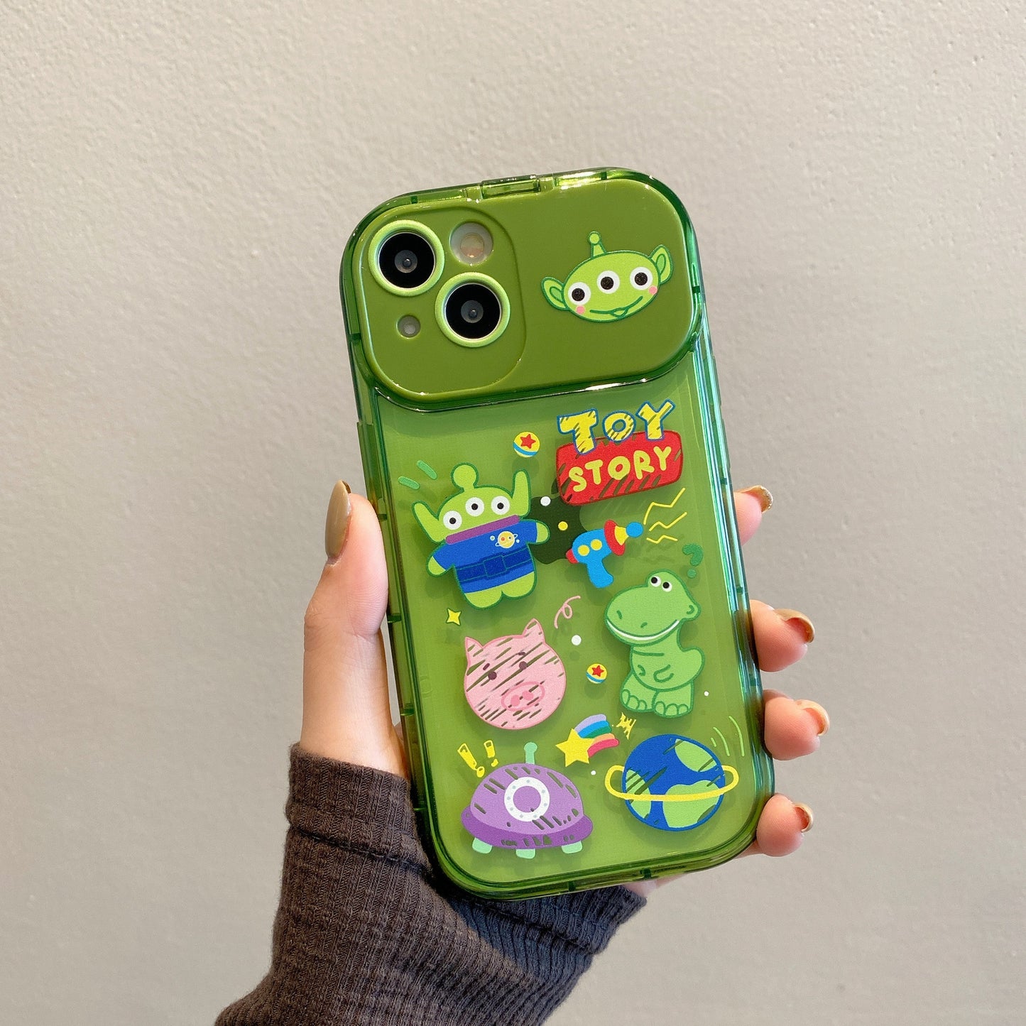 Apple 15 Pro Mirror Stand Strawberry Bear iPhone X Green Monster