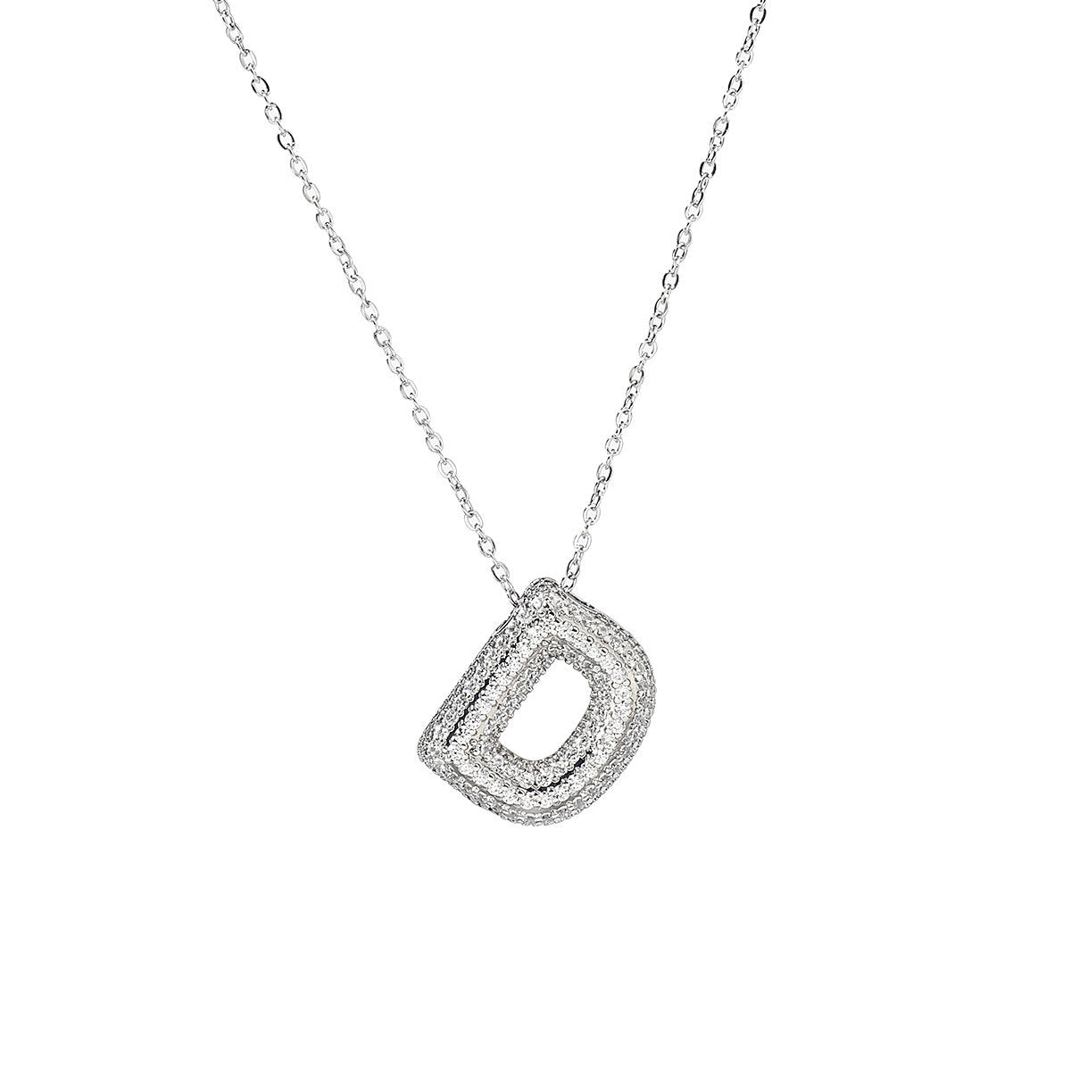 A-Z Copper Zircon Letter Necklace Pendant