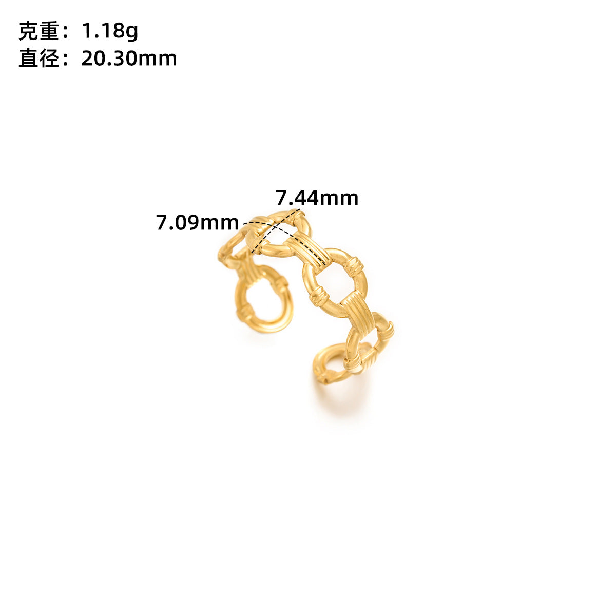 Stainless steel love open ring
