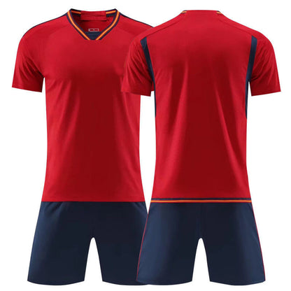 2022 World Cup Spain Home 15 Ramos 9 Xavi Fan Jersey Set