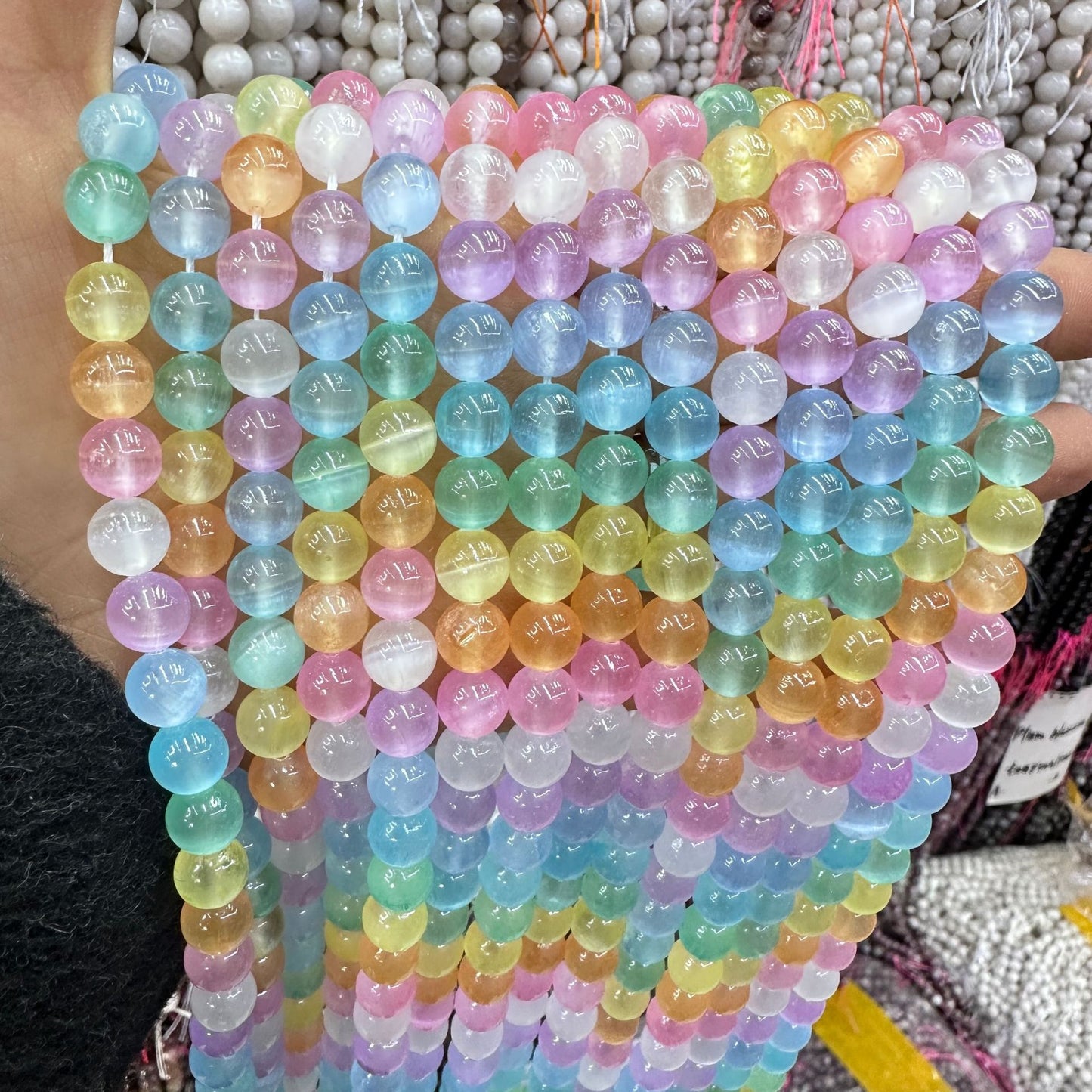 Contas de gesso coloridas de pedra natural de alta qualidade de 6/8 mm 