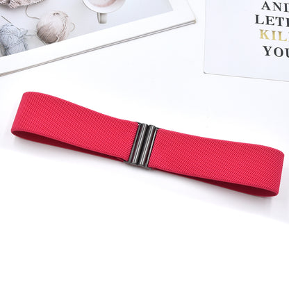 Red elastic waist seal wide belt