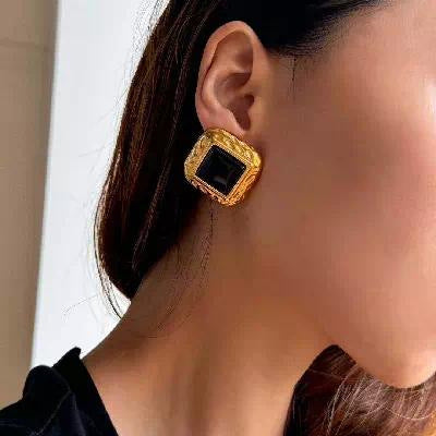 Pendientes cuadrados martillados 