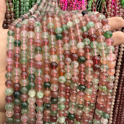 6-10mm natural three-color strawberry wafer beads loose beads