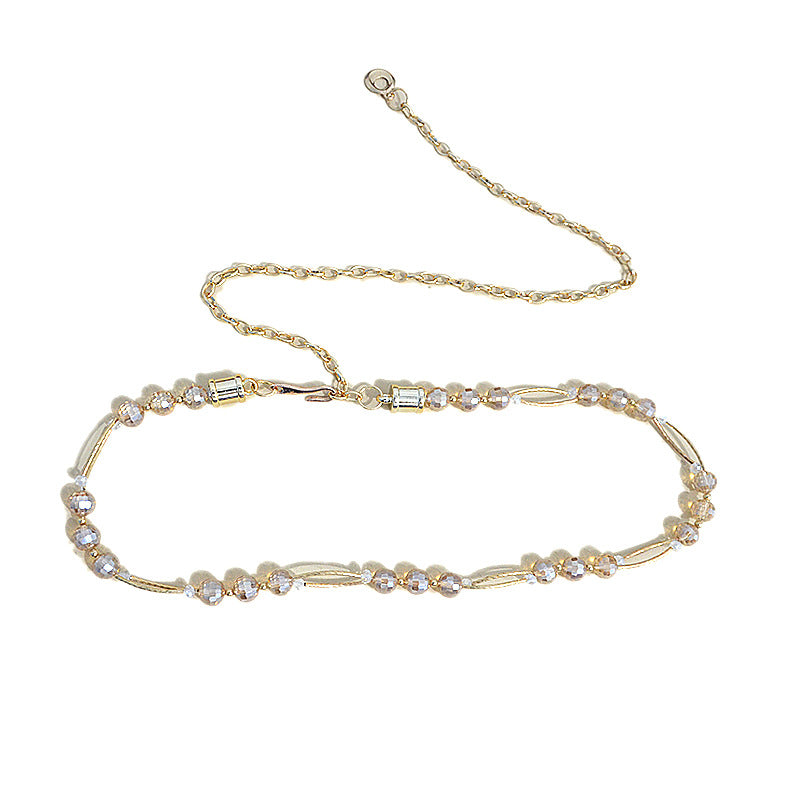 Handmade beaded crystal bead chain