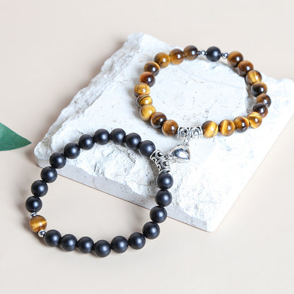 Tiger's eye love magnetic couple bracelet