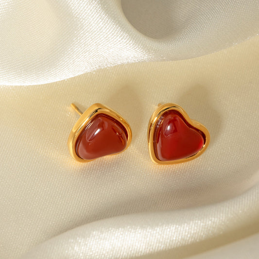 Pendientes de corazón rojo 