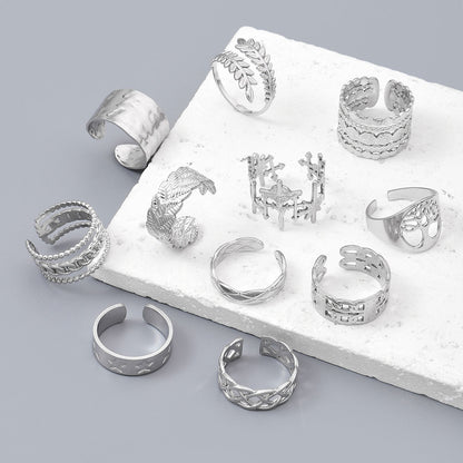 Cross Rhombus Titanium Steel Ladies Ring