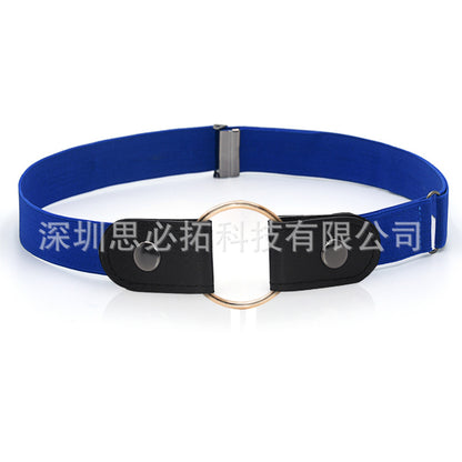 Braided leather button belt