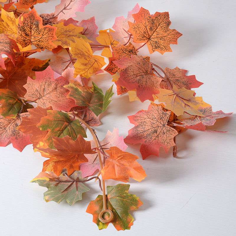 Colgante de pared para el hogar, ratán de hoja de arce simulado 