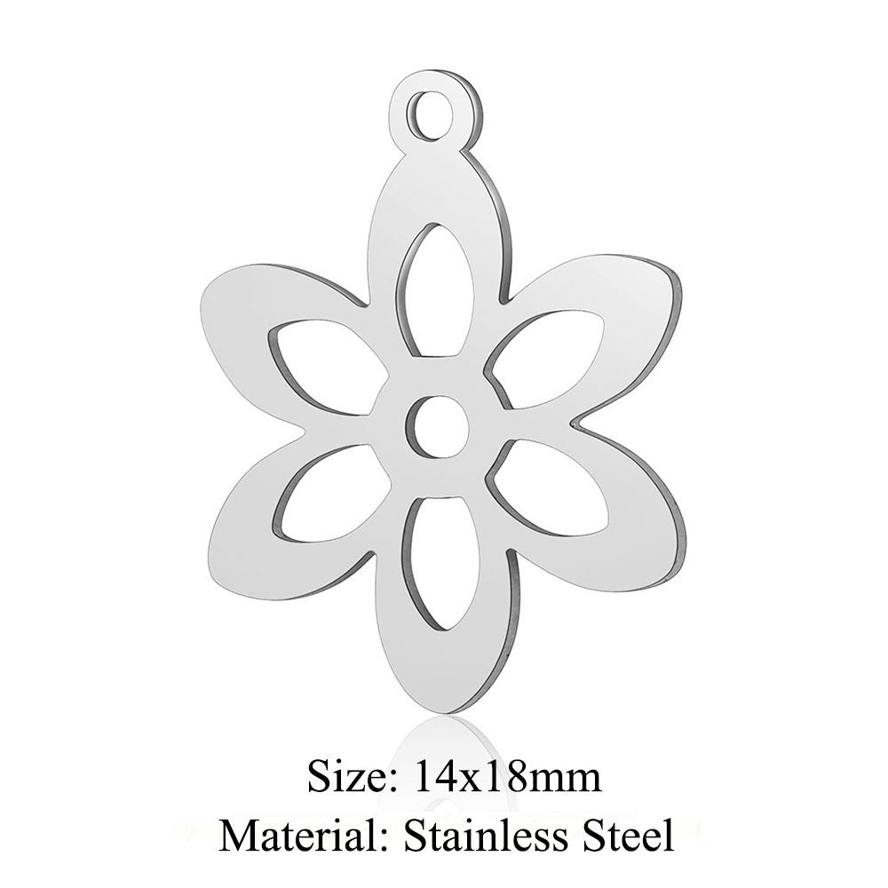 5 pcs/bag leaf flower titanium steel pendant four-leaf clover