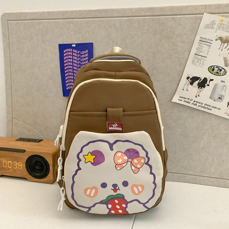 Backpack with cute print and large capacity