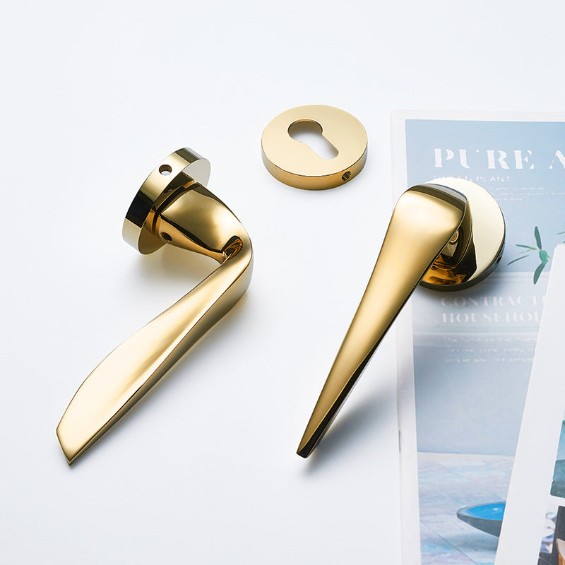 Brass door lock gold silver lock