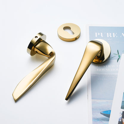 Brass door lock gold silver lock