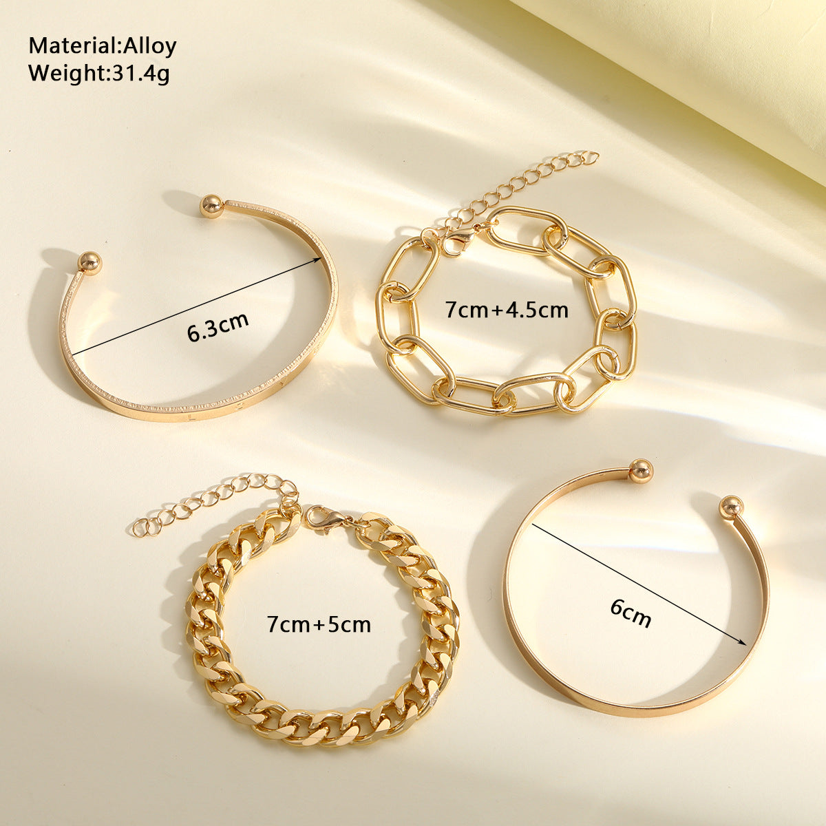 Bohemian Geometric Love Chain Bracelets (4-Piece Set)