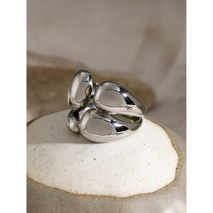 18k gold irregular titanium steel ring