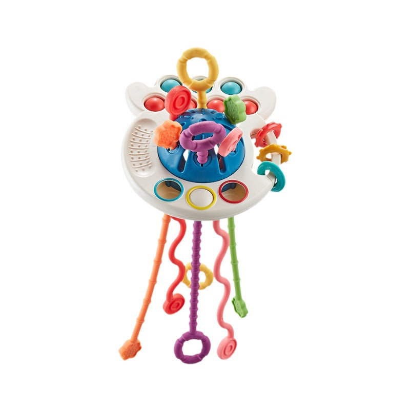 Baby Squeeze Octopus Pull Toy Teether Grip Early Educational Toy