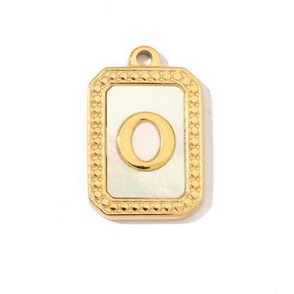 Type retro shell letter titanium steel pendant