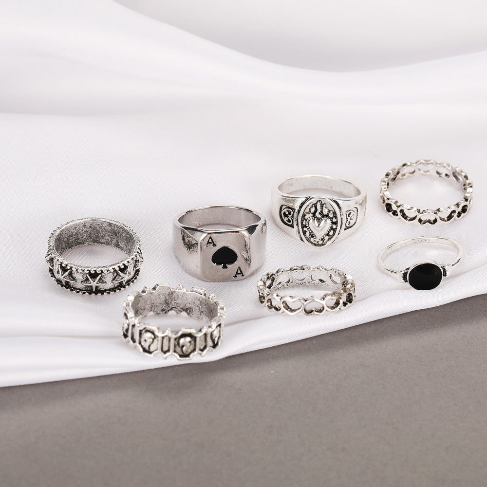 7-Piece Playing Card Ring Set